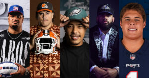 Graphic celebrating five Polynesian athletes selected in the first round of the 2026 NFL Draft.